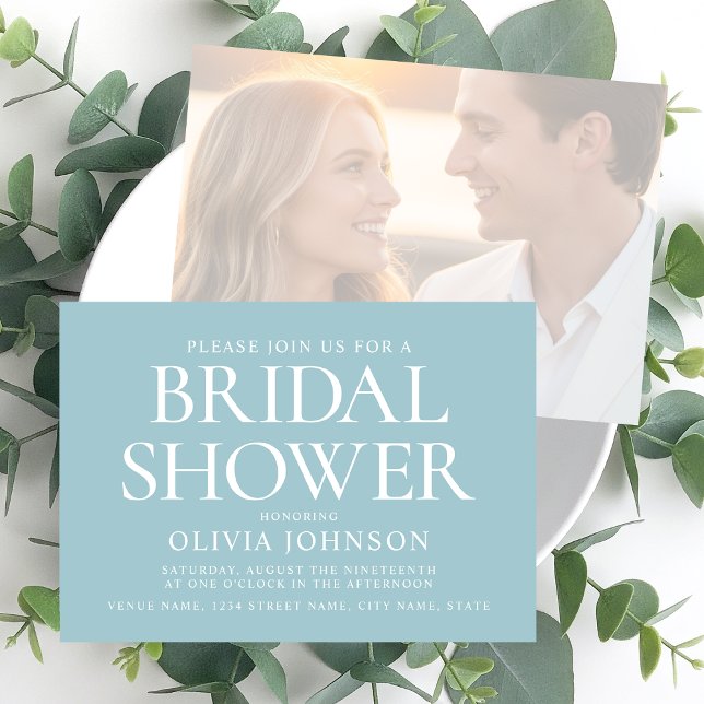 Invitation Fête des mariées chic Typographie Mariage Turquois (Créateur téléchargé)