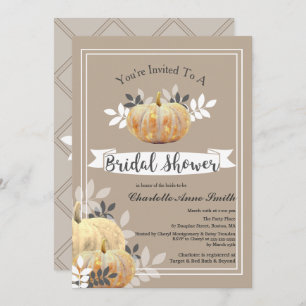 Invitation Fête des mariées Citrouille rustique Classy