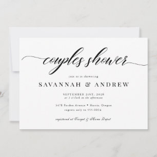 Invitation Fête des mariées Classique Elegant Script Couples