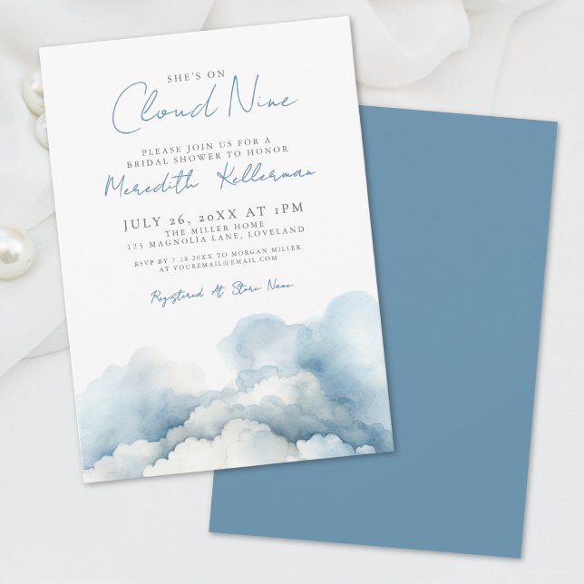Invitation Fête des mariées cloud (Cloud Bridal Shower Invitation)