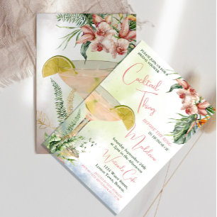 Invitation Fête des mariées Cocktail Chose Fleur tropicale