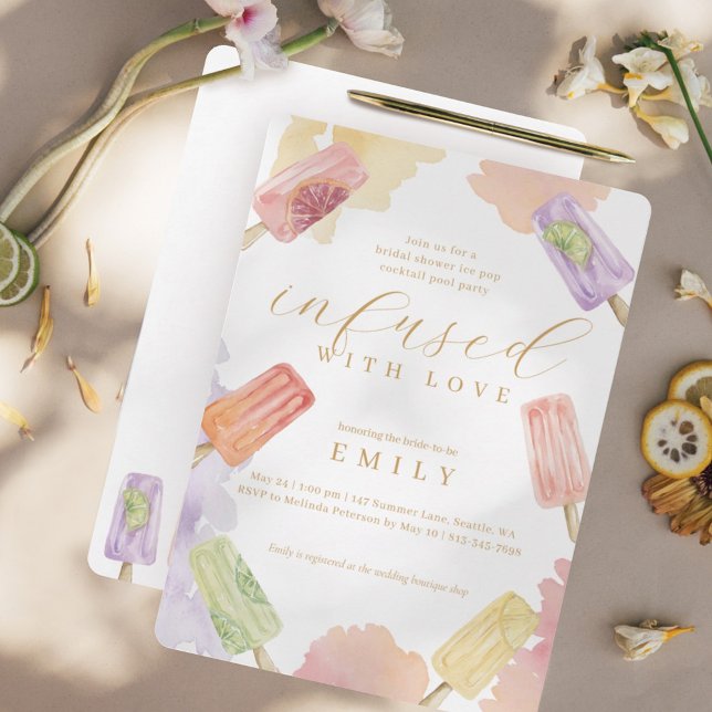 Invitation Fête des mariées Cocktail Ice Pop Infusée Avec Amo (Créateur téléchargé)
