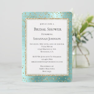 Invitation Fête des mariées Confetti à l'éperon or de crème à