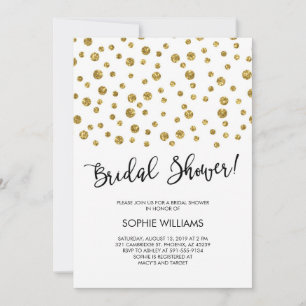 Invitation Fête des mariées Confetti Parties scintillant or