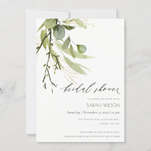 Invitation FÊTE DES MARIÉES cool EN FELEAFY VERT FOLIAGE EN C