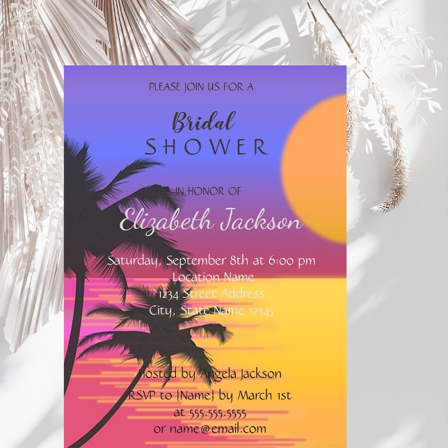 Invitation Fête des mariées coucher de soleil de mariage sur  (Créateur téléchargé)