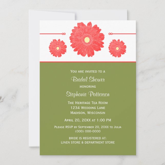 Invitation Fête des mariées Daisies tout simplement élégant I (Devant)