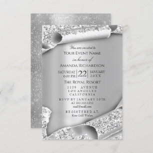 Invitation Fête des mariées d'anniversaire 3D Grey Parties sc