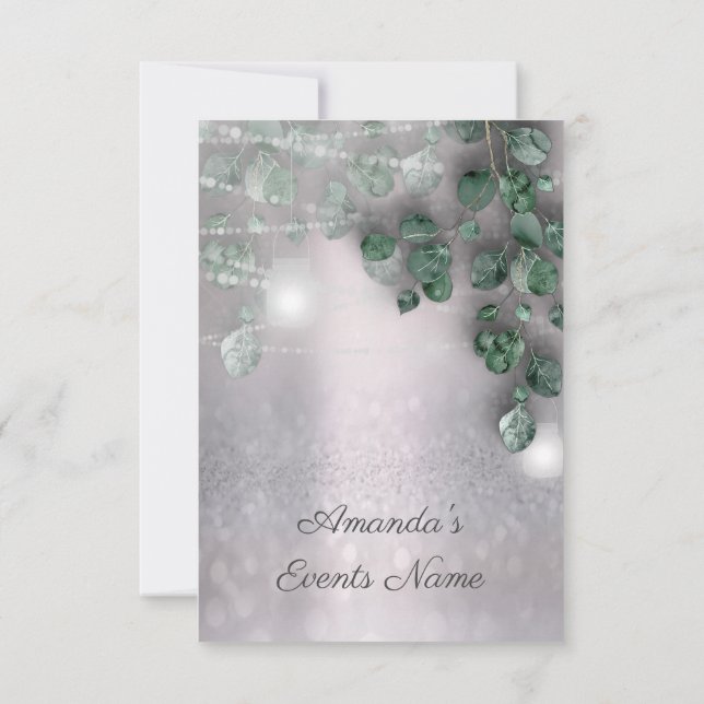 Invitation Fête des mariées d'anniversaire Lumière Jar Élégan (Dos)