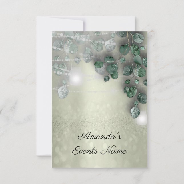 Invitation Fête des mariées d'anniversaire Lumière Jar Verdur (Dos)