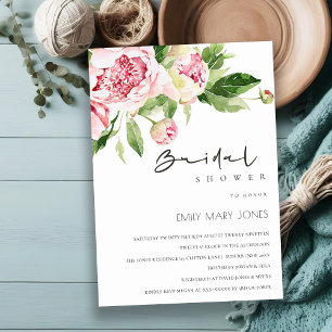 Invitation Fête des mariées d'aquarelle à pigmentation douce