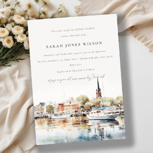 Invitation Fête des mariées d'aquarelle Annapolis Maryland