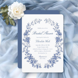 Invitation Fête des mariées d'aquarelle bleu foncé