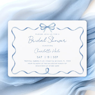 Invitation Fête des mariées d'aquarelle bleu foncé
