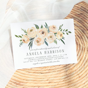 Invitation Fête des mariées d'aquarelle de couleur rose et de