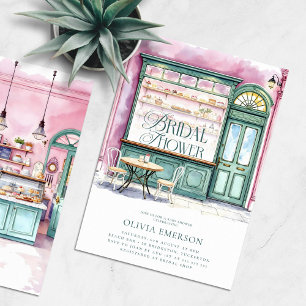 Invitation Fête des mariées d'aquarelle de la boulangerie