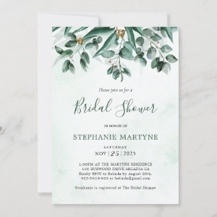 Invitation Fête des mariées d'aquarelle Eucalyptus Foliage
