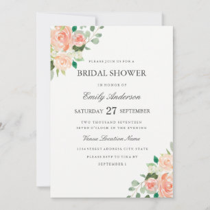 Invitation Fête des mariées d'aquarelle florale de broche