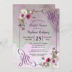 Invitation Fête des mariées d'aquarelle florale de lavande