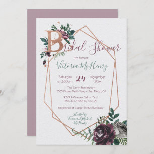 Invitation Fête des mariées d'aquarelle géométrique diamant