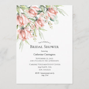 Invitation Fête des mariées d'aquarelle rose floral