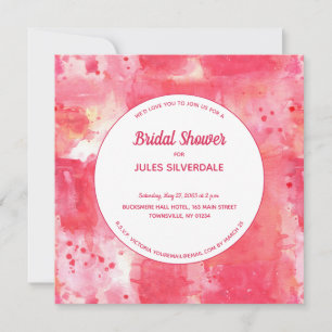 Invitation Fête des mariées d'aquarelle rose moderne Confetti