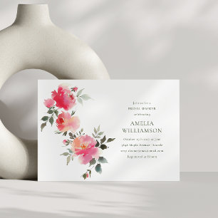 Invitation Fête des mariées d'aquarelle rose vintage Roses