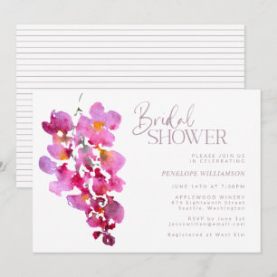Invitation Fête des mariées d'aquarelle violet Wisteria