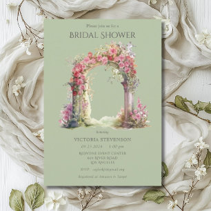 Invitation Fête des mariées d'arche Mariage florale