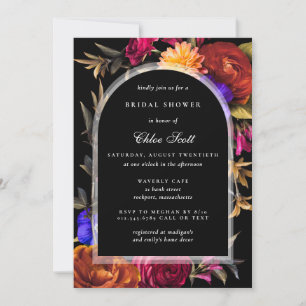 Invitation Fête des mariées d'automne bordeaux orange violet