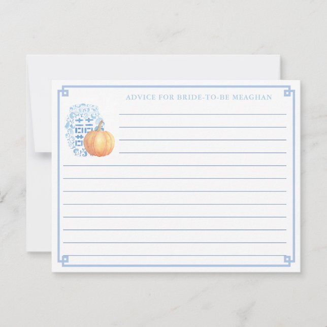 Invitation Fête des mariées D'Automne Conseil Citrouille Pour (Devant)