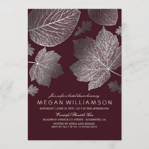 Invitation Fête des mariées d'automne Feuille d'argent et de 