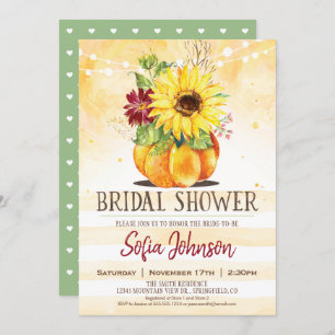Invitation Fête des mariées d'automne, tournesol et invitatio