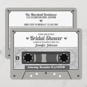 Invitation Fête des mariées de bande de cassette rétro