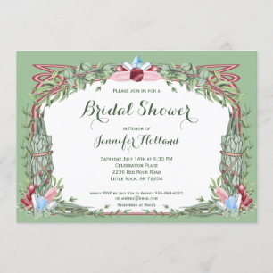 Invitation Fête des mariées de bouquet en cristal de Rose et 