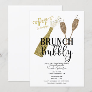 Invitation FÊTE DES MARIÉES de brunch au champagne POP & Bubb