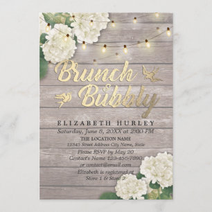 Invitation Fête des mariées de brunch et bulle Lumières à cor