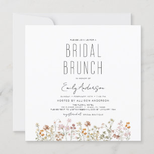 Invitation Fête des mariées de Brunch Fleur sauvage Boho