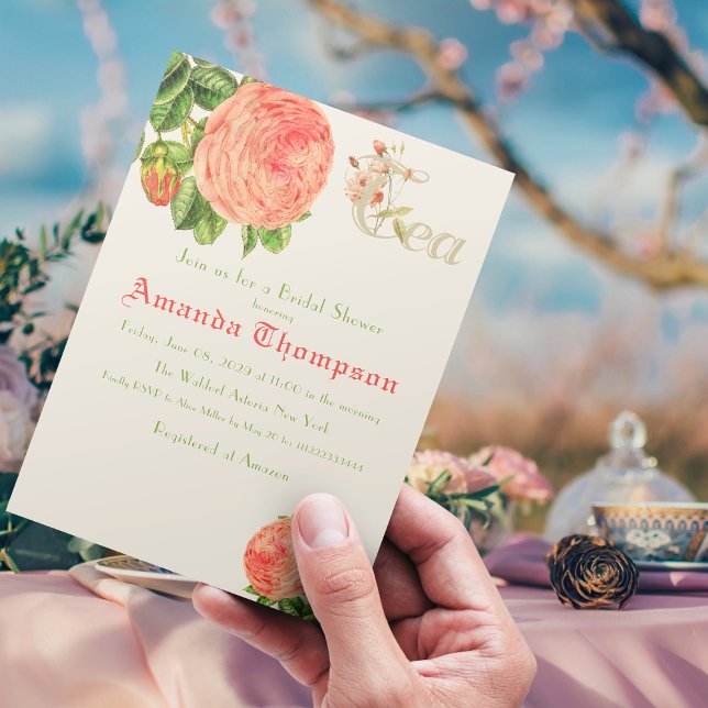 Invitation Fête des mariées de brunch Floral Rose moderne (Créateur téléchargé)