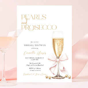 Invitation Fête des mariées de brunch Pink Pearls & Prosecco