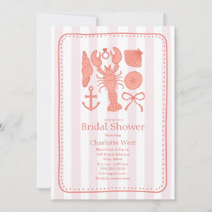 Invitation Fête des mariées de cabot rose de coquilles de hom