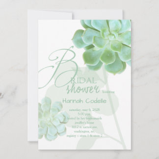 Invitation Fête des mariées de Cactus Succulents Sage
