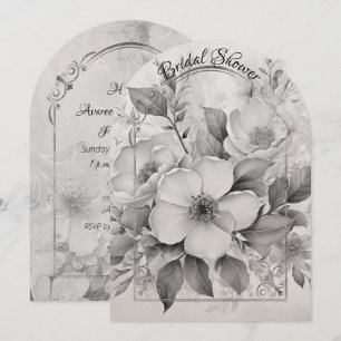 Invitation Fête des mariées de cadre d'arche de roses noires 