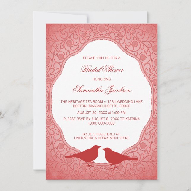 Invitation Fête des mariées de cadre de couleur ro (Devant)