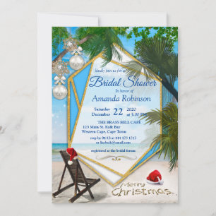 Invitation Fête des mariées de cadre d'or géométrique