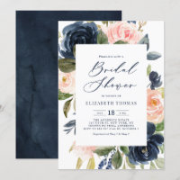 Fête des mariées de cadre floral Blush & Navy