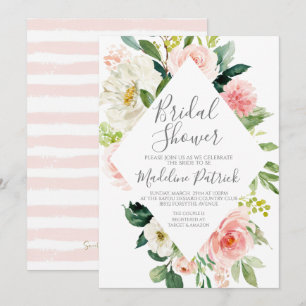 Invitation Fête des mariées de cadre rose