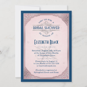 Invitation Fête des mariées de cadre Vintage en argent de la