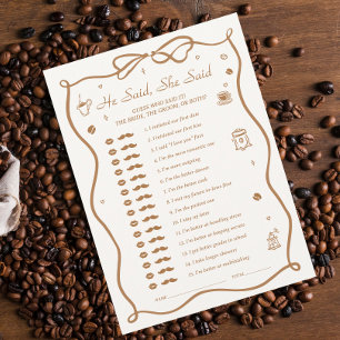 Invitation Fête des mariées De Café Il A Dit Qu'Elle A Dit Ca