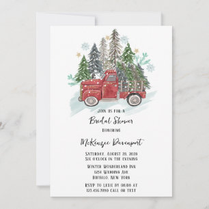 Invitation Fête des mariées de camion Vintage Noël